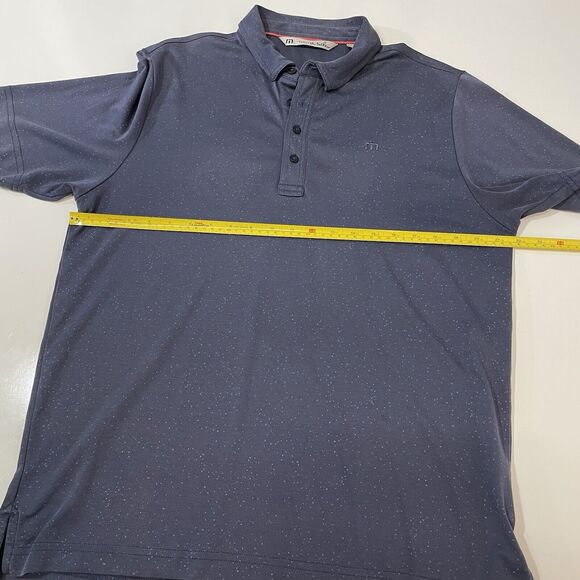 Travis Mathew Performance Golf Polo Shirt Men's Large Blue Paint Splatter Logo - Picture 4 of 7